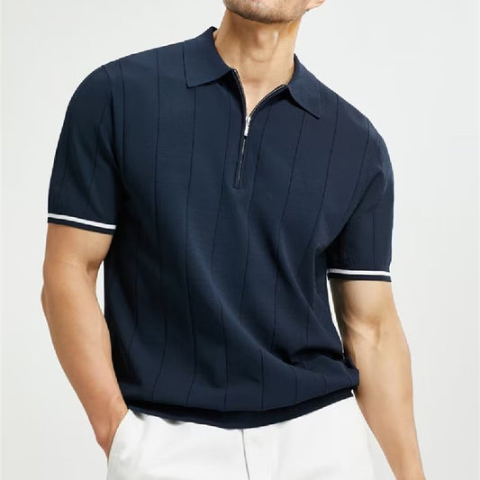 Studio Knitted Zipper Polo - Slim fit
