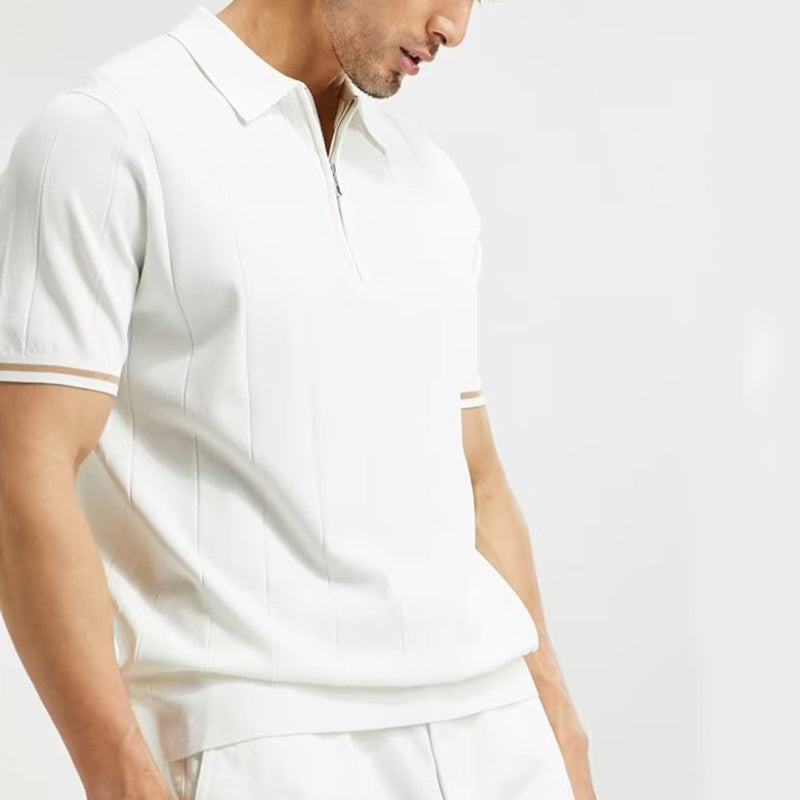 Studio Knitted Zipper Polo - Slim fit
