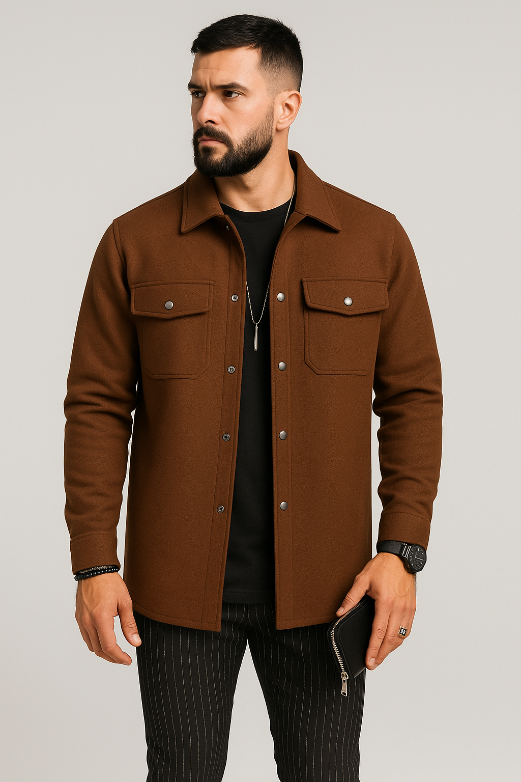 Essential Wool Overshirt - Regular fit