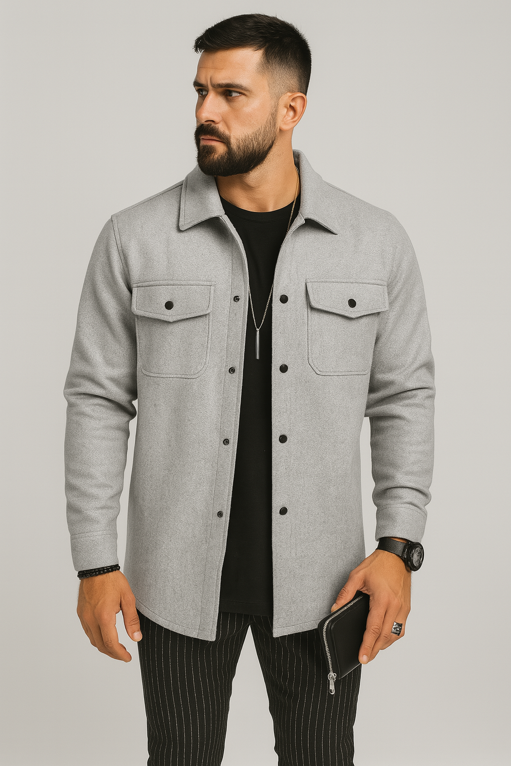 Essential Wool Overshirt - Regular fit