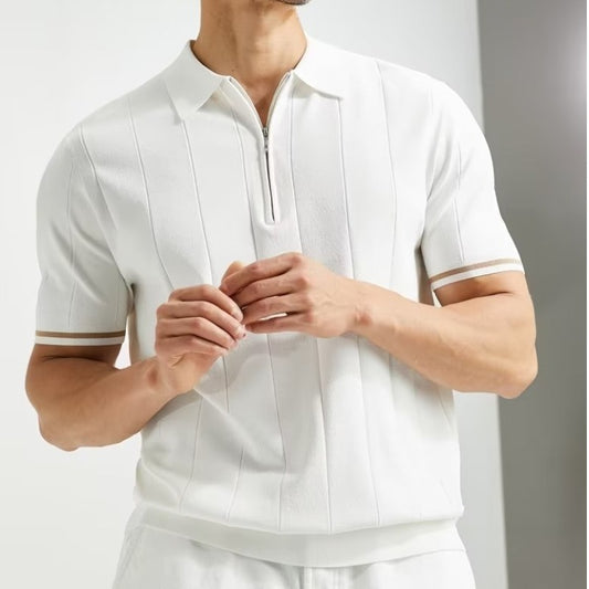 Studio Knitted Zipper Polo - Slim fit