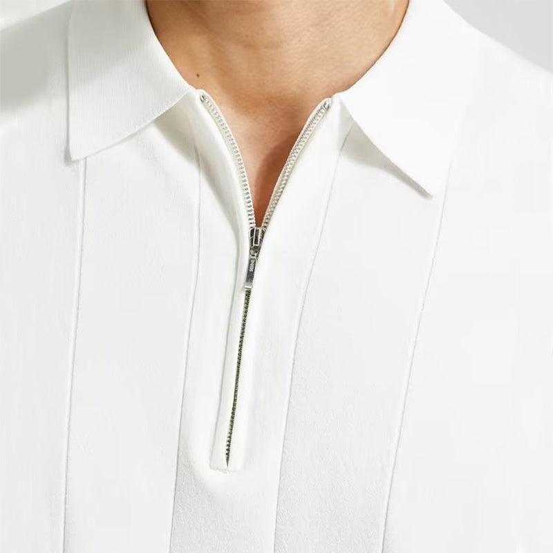 Studio Knitted Zipper Polo - Slim fit